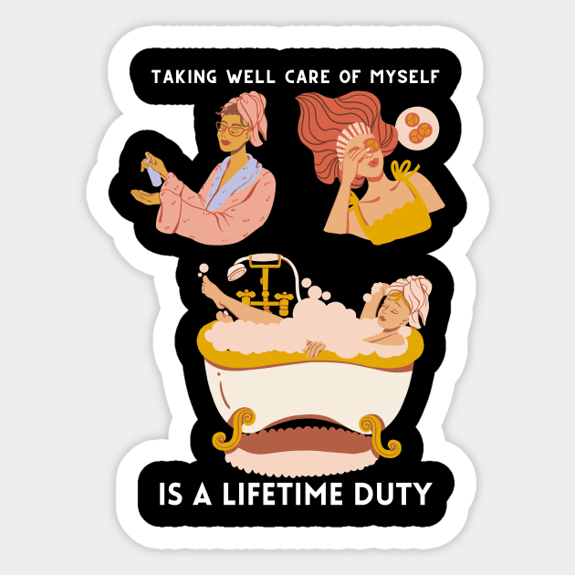 Lovingly Taking Care Of Myself Sticker by Caleo Conet